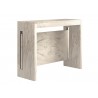 ERIKA Console Table In White Marbled Grain Melamine - Angled View