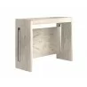 ERIKA Console Table In White Marbled Grain Melamine - Angled View - ERIKA Console Table In White Marbled Grain Melamine - Angled View