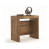 ERIKA Console Table In Dark Oak Wood Grain Melamine - Angled View