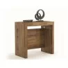 ERIKA Console Table In Dark Oak Wood Grain Melamine - Angled View - ERIKA Console Table In Dark Oak Wood Grain Melamine - Angled View