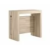 ERIKA Console Table In Light Oak Wood Grain Melamine - Angled View Close-Up - ERIKA Console Table In Light Oak Wood Grain Melamine - Angled View Close-Up