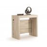 ERIKA Console Table In Light Oak Wood Grain Melamine - Angled View