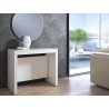 ERIKA Console Table In White Wood Grain Melamine - Lifestyle