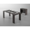 Casabianca Elasto Melamine Extendable Console / Dining Table - Black Marble