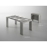 ELASTO Console Table In Light Gray Concrete Grain Melamine - With MEasurement
