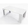 ELASTO Console Table In White Wood Grain Melamine - Top Angled View
