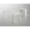 ELASTO Console Table In White Wood Grain Melamine - With Measurement - ELASTO Console Table In White Wood Grain Melamine - With Measurement