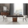 Olivia Dining Table In Smoked Glass With Walnut Veneer Base - Lifestyle 2