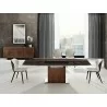 Olivia Dining Table In Smoked Glass With Walnut Veneer Base - Lifestyle 2 - Olivia Dining Table In Smoked Glass With Walnut Veneer Base - Lifestyle 2