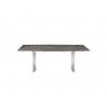 Casabianca ALLEGRIA Dining Table In Brown Marbled Porcelain Top On Glass With Polished Stainless Steel Base - Front
