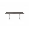Casabianca ALLEGRIA Dining Table In Brown Marbled Porcelain Top On Glass With Polished Stainless Steel Base - Front - Casabianca ALLEGRIA Dining Table In Brown Marbled Porcelain Top On Glass With Polished Stainless Steel Base - Front