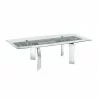 Casabianca ASTOR Non-extendable Frame Dining Table With Polished Stainless Steel Base - Casabianca ASTOR Non-extendable Frame Dining Table With Polished Stainless Steel Base