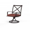 La Jolla Swivel Dining Chair in Canvas Henna w/ Self Welt - Front Side Angle