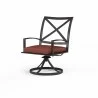 La Jolla Swivel Dining Chair in Canvas Henna w/ Self Welt - Front Side Angle - La Jolla Swivel Dining Chair in Canvas Henna w/ Self Welt - Front Side Angle