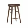 Sunpan Dominic Counter Stool in Walnut - Front Side Angle - Sunpan Dominic Counter Stool in Walnut - Front Side Angle