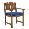 All Things Cedar Rectange Chair with Blue Cushion