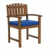 All Things Cedar Rectange Chair with Blue Cushion - All Things Cedar Rectange Chair with Blue Cushion