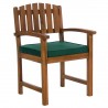All Things Cedar Rectange Chair with Green Cushion