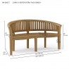 Anderson Teak Curve 3-Seater Bench Extra Thick Wood- dimension - Anderson Teak Curve 3-Seater Bench Extra Thick Wood- dimension