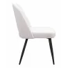 Zuo Modern Teddy Dining Chair in Ivory - Side View - Zuo Modern Teddy Dining Chair in Ivory - Side View