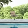 Azzurro Terra Dining Chair With Matte Charcoal Aluminum Frame and Natural All-Weather Wicker - Lifestyle - Azzurro Terra Dining Chair With Matte Charcoal Aluminum Frame and Natural All-Weather Wicker - Lifestyle