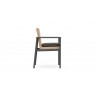 Azzurro Terra Dining Chair With Matte Charcoal Aluminum Frame and Natural All-Weather Wicker - Side