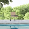 Azzurro Terra Armless Dining Chair With Matte Charcoal Aluminum Frame and Natural All-Weather Wicker - Lifestyle