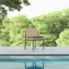 Azzurro Terra Armless Dining Chair With Matte Charcoal Aluminum Frame and Natural All-Weather Wicker - Lifestyle - Azzurro Terra Armless Dining Chair With Matte Charcoal Aluminum Frame and Natural All-Weather Wicker - Lifestyle