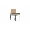 Azzurro Terra Armless Dining Chair With Matte Charcoal Aluminum Frame and Natural All-Weather Wicker - Angled - Azzurro Terra Armless Dining Chair With Matte Charcoal Aluminum Frame and Natural All-Weather Wicker - Angled