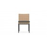 Azzurro Terra Armless Dining Chair With Matte Charcoal Aluminum Frame and Natural All-Weather Wicker - Front