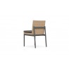 Azzurro Terra Armless Dining Chair With Matte Charcoal Aluminum Frame and Natural All-Weather Wicker - Back Angled