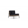 Azzurro Terra Club Chair In Matte Charcoal Aluminum And Natural All-Weather Wicker With Midnight Cushion - Angled