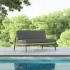 Azzurro Terra 2 Seat Sofa With Matte Charcoal Aluminum And Natural All-Weather Wicker With Midnight Cushion - Lifestyle - Azzurro Terra 2 Seat Sofa With Matte Charcoal Aluminum And Natural All-Weather Wicker With Midnight Cushion - Lifestyle