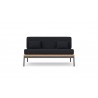 Azzurro Terra 2 Seat Sofa With Matte Charcoal Aluminum And Natural All-Weather Wicker With Midnight Cushion - Front