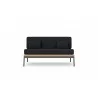 Azzurro Terra 2 Seat Sofa With Matte Charcoal Aluminum And Natural All-Weather Wicker With Midnight Cushion - Front - Azzurro Terra 2 Seat Sofa With Matte Charcoal Aluminum And Natural All-Weather Wicker With Midnight Cushion - Front