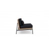 Azzurro Terra 2 Seat Sofa With Matte Charcoal Aluminum And Natural All-Weather Wicker With Midnight Cushion - Side