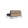 Azzurro Terra 2 Seat Sofa With Matte Charcoal Aluminum And Natural All-Weather Wicker With Midnight Cushion - Back Angle
