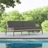 Azzurro Terra 3 Seat Sofa With Matte Charcoal Aluminum And Natural All-Weather Wicker With Midnight Cushion - Lifestyle