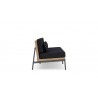 Azzurro Terra 3 Seat Sofa With Matte Charcoal Aluminum And Natural All-Weather Wicker With Midnight Cushion - Side