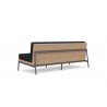 Azzurro Terra 3 Seat Sofa With Matte Charcoal Aluminum And Natural All-Weather Wicker With Midnight Cushion - Back Angle