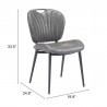 Zuo Modern Terrence Dining Chair (Set of 2) Vintage Gray- Seat Dimension