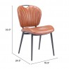 Zuo Modern Terrence Dining Chair (Set of 2) Vintage Brown- Seat Dimension