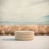 Azzurro Living Texoma Coffee Table With Dekton Top Base Only With Natural Aluminum Frame And Almond All-Weather Wicker - Lifestyle - Azzurro Living Texoma Coffee Table With Dekton Top Base Only With Natural Aluminum Frame And Almond All-Weather Wicker - Lifestyle