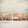 Azzurro Texoma Dining Chair With Natural Aluminum Frame And Almond All-Weather Wicker - Lifestyle