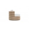 Azzurro Texoma Swivel Club Chair In Natural Aluminum And Almond All-Weather Wicker With Cloud Cushion - Side