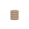 Azzurro Living Texoma Side Table With Dekton Top Base Only With Natural Aluminum And Almond All-Weather Wicker - Side