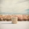 Azzurro Living Texoma Side Table With Dekton Top Base Only With Natural Aluminum And Almond All-Weather Wicker - Lifestyle - Azzurro Living Texoma Side Table With Dekton Top Base Only With Natural Aluminum And Almond All-Weather Wicker - Lifestyle