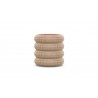 Azzurro Living Texoma Side Table With Dekton Top Base Only With Natural Aluminum And Almond All-Weather Wicker - Front