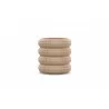 Azzurro Living Texoma Side Table With Dekton Top Base Only With Natural Aluminum And Almond All-Weather Wicker - Front - Azzurro Living Texoma Side Table With Dekton Top Base Only With Natural Aluminum And Almond All-Weather Wicker - Front