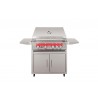 TrueFlame Deluxe Cart With Fold-Down Side Shelves - Grill Closed
